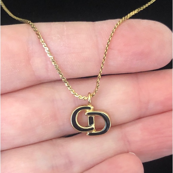 Vintage Host Pick Rare Gold Christian Dior CD Logo Necklace - Picture 2 of 7